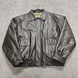 VTG Phase 2 Leather Jacket Men's XL Black Insulated Multi-color Heavyweight